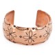 Handmade Flower Certified Authentic Navajo Pure Copper Native American Bracelet 12808-2