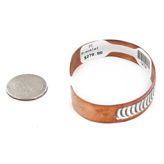Handmade Certified Authentic Navajo Pure .925 Sterling Silver and Copper Native American Bracelet 12721-4 Handmade Certified Authentic Navajo Pure .925 Sterling Silver and Copper Native American Bracelet 12721-4