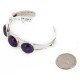 Handmade Certified Authentic Navajo .925 Sterling Silver Natural Purple Quartz Native American Bracelet 12823