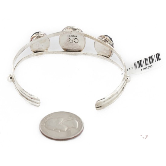 Handmade Certified Authentic Navajo .925 Sterling Silver Natural Tigers Eye Black Onyx Native American Bracelet 12820-0 Handmade Certified Authentic Navajo .925 Sterling Silver Natural Tigers Eye Black Onyx Native American Bracelet 12820-0