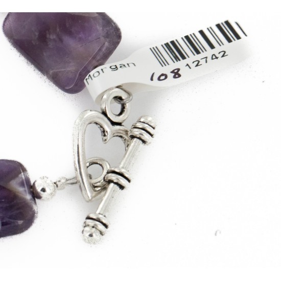 Certified Authentic Navajo Natural Amethyst Link Native American Bracelet 12742-108 Certified Authentic Navajo Natural Amethyst Link Native American Bracelet 12742-108