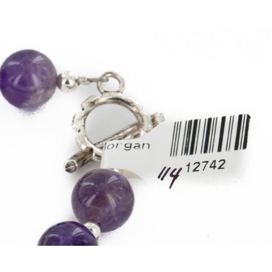 Certified Authentic Navajo Natural Amethyst Link Native American Bracelet 1 12742-114 Certified Authentic Navajo Natural Amethyst Link Native American Bracelet 1 12742-114