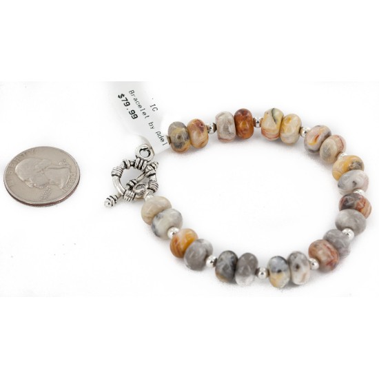 Certified Authentic Navajo Natural Jasper Link Native American Bracelet 12742-103 Certified Authentic Navajo Natural Jasper Link Native American Bracelet 12742-103