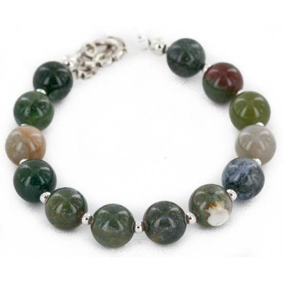 Certified Authentic Navajo Natural Agate Link Native American Bracelet 12742-105 Certified Authentic Navajo Natural Agate Link Native American Bracelet 12742-105