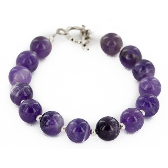 Certified Authentic Navajo Natural Amethyst Link Native American Bracelet 1 12742-114 Certified Authentic Navajo Natural Amethyst Link Native American Bracelet 1 12742-114