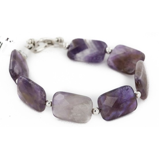 Certified Authentic Navajo Natural Amethyst Link Native American Bracelet 12742-108 Certified Authentic Navajo Natural Amethyst Link Native American Bracelet 12742-108