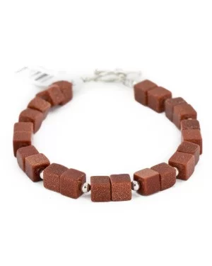Certified Authentic Navajo Natural Goldstone Link Native American Bracelet 12742-111