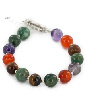 Certified Authentic Navajo Natural Multicolor Stones Link Native American Bracelet 12742-109 Certified Authentic Navajo Natural Multicolor Stones Link Native American Bracelet 12742-109