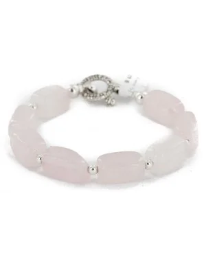 Certified Authentic Navajo Natural Native American Pink Quartz Link Bracelet 12742-112