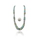 Exquisite .925 Sterling Silver Certified Authentic Navajo Native American 1 Strand Blue Green Turquoise Necklace Chain 35825