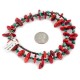 Certified Authentic Navajo .925 Sterling Silver Coral and Natural Turquoise Native American Necklace 15343-25