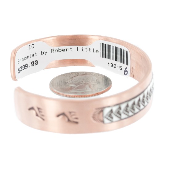 Teepee .925 Sterling Silver Navajo Handmade Certified Authentic Pure Copper Native American Bracelet 13015-6 Teepee .925 Sterling Silver Navajo Handmade Certified Authentic Pure Copper Native American Bracelet 13015-6