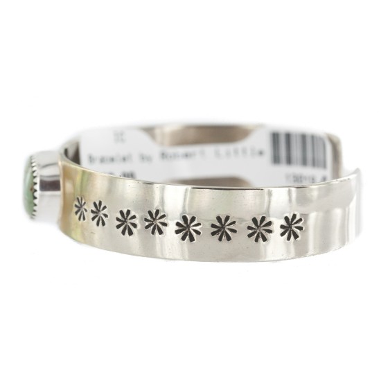 Navajo Handmade Certified Authentic Nickel Natural Turquoise Native American Bracelet 13019-8 Navajo Handmade Certified Authentic Nickel Natural Turquoise Native American Bracelet 13019-8