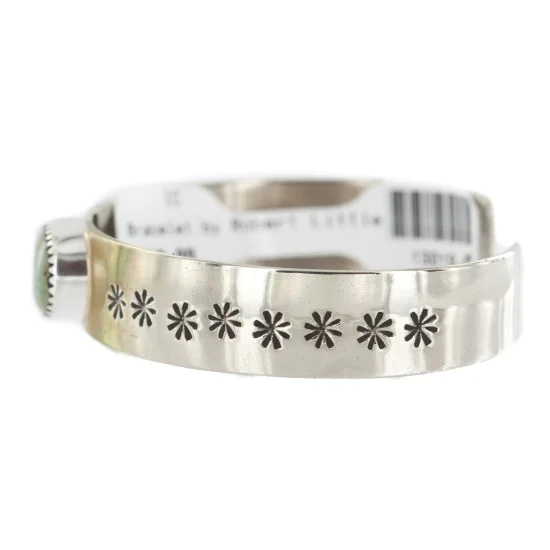 Navajo Handmade Certified Authentic Nickel Natural Turquoise Native American Bracelet 13019-8 Navajo Handmade Certified Authentic Nickel Natural Turquoise Native American Bracelet 13019-8