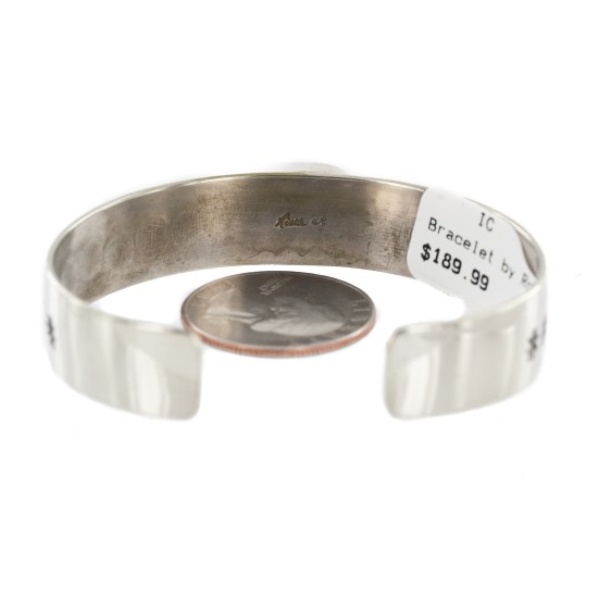 Navajo Handmade Certified Authentic Nickel Natural Turquoise Native American Bracelet 13019-8 Navajo Handmade Certified Authentic Nickel Natural Turquoise Native American Bracelet 13019-8