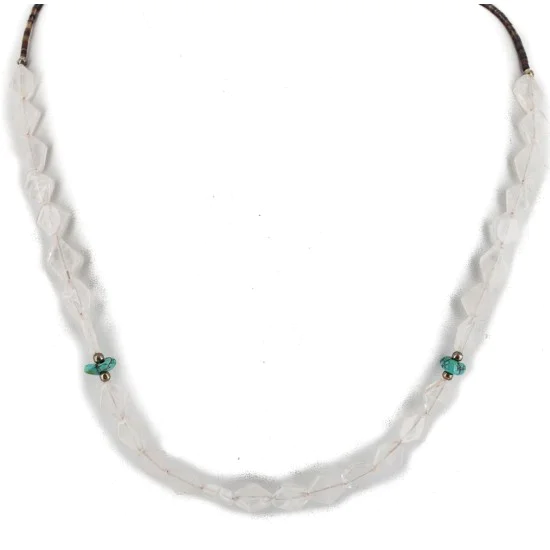 .925 Sterling Silver Certified Authentic Navajo Natural Turquoise Quartz Chain Native American Necklace 15948-1 .925 Sterling Silver Certified Authentic Navajo Natural Turquoise Quartz Chain Native American Necklace 15948-1