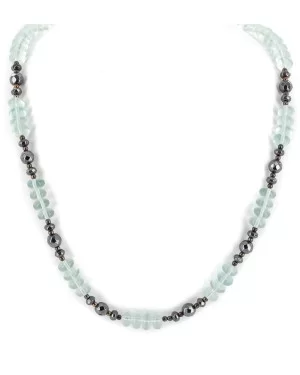 Certified Authentic Navajo .925 Sterling Silver Natural Hematite and Blue Quartz Native American Necklace 15388-1