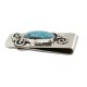 Handmade Certified Authentic Navajo Nickel and .925 Sterling Silver Natural Blue Diamond Turquoise Native American Money Clip 11264-6