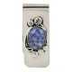 Handmade Certified Authentic Navajo Nickel and .925 Sterling Silver Natural Lapis Native American Money Clip 11264-3