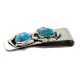 Handmade Certified Authentic Navajo Nickel and .925 Sterling Silver Natural Turquoise Native American Money Clip 10530-1 Handmade Certified Authentic Navajo Nickel and .925 Sterling Silver Natural Turquoise Native American Money Clip 10530-1