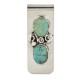 Handmade Certified Authentic Navajo Nickel and .925 Sterling Silver Natural Turquoise Native American Money Clip 10530-2 Handmade Certified Authentic Navajo Nickel and .925 Sterling Silver Natural Turquoise Native American Money Clip 10530-2