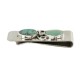 Handmade Certified Authentic Navajo Nickel and .925 Sterling Silver Natural Turquoise Native American Money Clip 10530-2 Handmade Certified Authentic Navajo Nickel and .925 Sterling Silver Natural Turquoise Native American Money Clip 10530-2