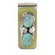 Handmade Certified Authentic Navajo Nickel and .925 Sterling Silver Natural Turquoise Native American Money Clip 10530-5 Handmade Certified Authentic Navajo Nickel and .925 Sterling Silver Natural Turquoise Native American Money Clip 10530-5
