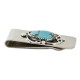 Handmade Certified Authentic Navajo Nickel and .925 Sterling Silver Natural Turquoise Native American Money Clip 11264-1 Handmade Certified Authentic Navajo Nickel and .925 Sterling Silver Natural Turquoise Native American Money Clip 11264-1