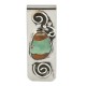 Handmade Certified Authentic Navajo Nickel and .925 Sterling Silver Natural Turquoise Native American Money Clip 11264-7