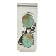 Handmade Navajo Certified Authentic Nickel and .925 Sterling Silver Natural Turquoise Native American Money Clip 10530-4