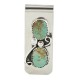 Handmade Navajo Certified Authentic Nickel and .925 Sterling Silver Natural Turquoise Native American Money Clip 10530-4 Handmade Navajo Certified Authentic Nickel and .925 Sterling Silver Natural Turquoise Native American Money Clip 10530-4