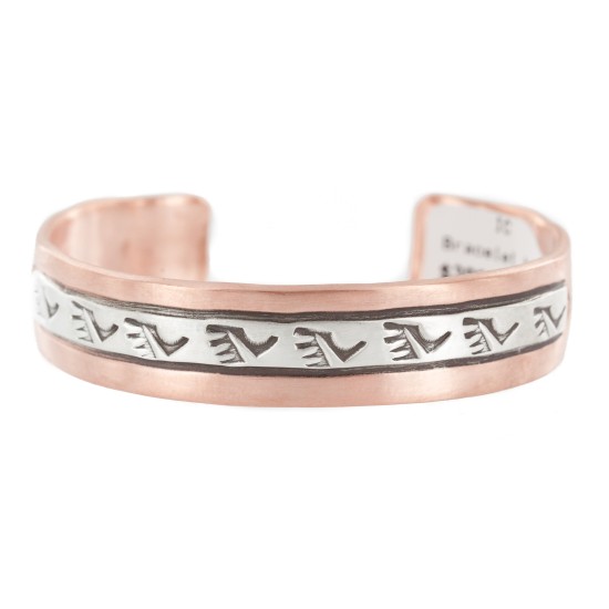 Bear Paw Navajo .925 Sterling Silver Handmade Certified Authentic Pure Copper Native American Bracelet 13015-3 Bear Paw Navajo .925 Sterling Silver Handmade Certified Authentic Pure Copper Native American Bracelet 13015-3
