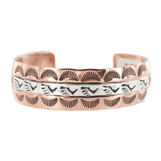 Navajo Bear Paw Sun .925 Sterling Silver Handmade Certified Authentic Pure Copper Native American Bracelet 13016 Navajo Bear Paw Sun .925 Sterling Silver Handmade Certified Authentic Pure Copper Native American Bracelet 13016