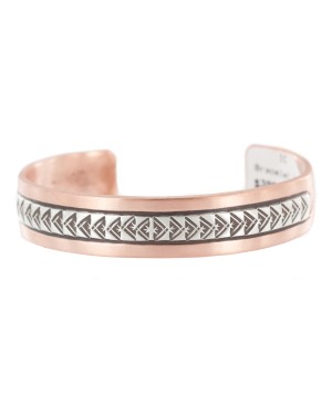 Teepee .925 Sterling Silver Navajo Handmade Certified Authentic Pure Copper Native American Bracelet 13015-6 Teepee .925 Sterling Silver Navajo Handmade Certified Authentic Pure Copper Native American Bracelet 13015-6