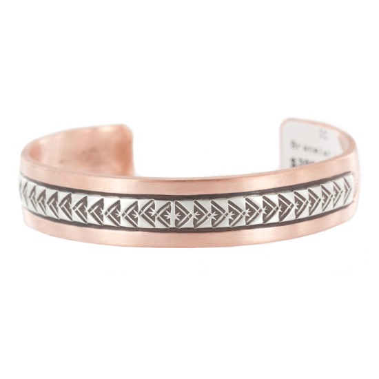 Teepee .925 Sterling Silver Navajo Handmade Certified Authentic Pure Copper Native American Bracelet 13015-6 Teepee .925 Sterling Silver Navajo Handmade Certified Authentic Pure Copper Native American Bracelet 13015-6