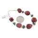 Certified Authentic Navajo .925 Sterling Silver Natural Turquoise and Red Jasper Native American Bracelet 13020-1 Certified Authentic Navajo .925 Sterling Silver Natural Turquoise and Red Jasper Native American Bracelet 13020-1