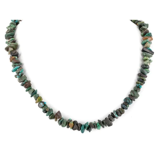 .925 Sterling Silver Certified Authentic Navajo Natural Turquoise Chain Native American Necklace 15797-2 .925 Sterling Silver Certified Authentic Navajo Natural Turquoise Chain Native American Necklace 15797-2