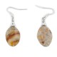 Certified Authentic .925 Sterling Silver Hooks Natural Agate Dangle Native American Earrings 18159