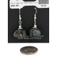 Certified Authentic .925 Sterling Silver Hooks Natural Jasper Dangle Native American Earrings 18158