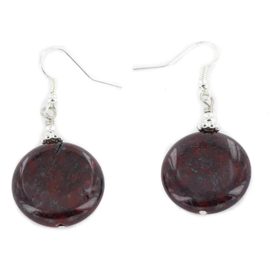 Certified Authentic .925 Sterling Silver Hooks Natural Red Jasper Dangle Native American Earrings 18157 Certified Authentic .925 Sterling Silver Hooks Natural Red Jasper Dangle Native American Earrings 18157