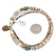 Certified Authentic Drop Navajo .925 Sterling Silver Natural Turquoise Coral Graduated Heishi Native American Necklace 15958-11 Certified Authentic Drop Navajo .925 Sterling Silver Natural Turquoise Coral Graduated Heishi Native American Necklace 15958-11
