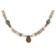 Certified Authentic Drop Navajo .925 Sterling Silver Natural Turquoise Coral Graduated Heishi Native American Necklace 15958-11 Certified Authentic Drop Navajo .925 Sterling Silver Natural Turquoise Coral Graduated Heishi Native American Necklace 15958-11