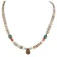 Certified Authentic Drop Navajo .925 Sterling Silver Natural Turquoise Coral Graduated Heishi Native American Necklace 15958-11 Certified Authentic Drop Navajo .925 Sterling Silver Natural Turquoise Coral Graduated Heishi Native American Necklace 15958-11