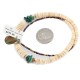 Certified Authentic Drop Navajo .925 Sterling Silver Natural Turquoise Graduated Melon Shell Native American Necklace 15632-48