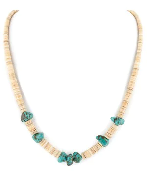 Certified Authentic Navajo .925 Sterling Silver Natural Graduated Melon Shell Native American Necklace 15364-32