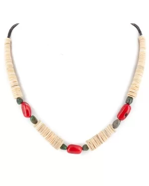 Certified Authentic Navajo .925 Sterling Silver Natural Turquoise Graduated Melon Shell Coral Native American Necklace 25228-1