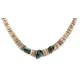 Certified Authentic Navajo .925 Sterling Silver Natural Turquoise Graduated Melon Shell Native American Necklace 15427-6 Certified Authentic Navajo .925 Sterling Silver Natural Turquoise Graduated Melon Shell Native American Necklace 15427-6