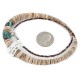 Certified Authentic Navajo .925 Sterling Silver Natural Turquoise Graduated Melon Shell Native American Necklace 15427-6