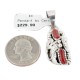 Handmade Certified Authentic Navajo .925 Sterling Silver Coral Native American Pendant 26211-2