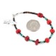 Certified Authentic Navajo .925 Sterling Silver Natural Turquoise and Coral Native American Bracelet 13014